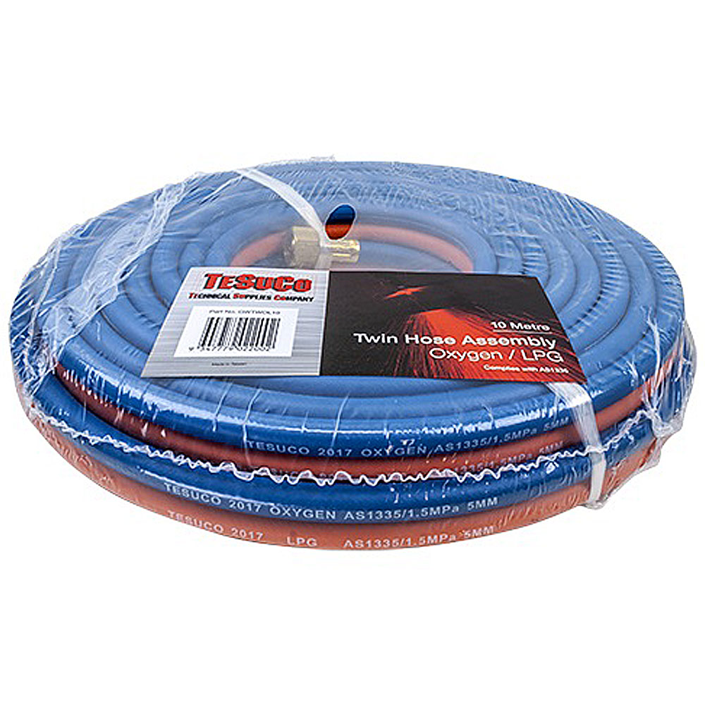 Tesuco GWTWOL10 Hose Assembly Twin OXY / LPG 5mm x 10mt