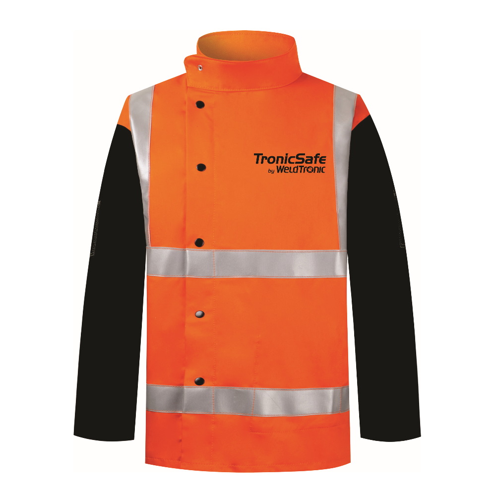 TronicSafe Welding Jacket SP.J42 Hi-Vis W/Leather Sleeves