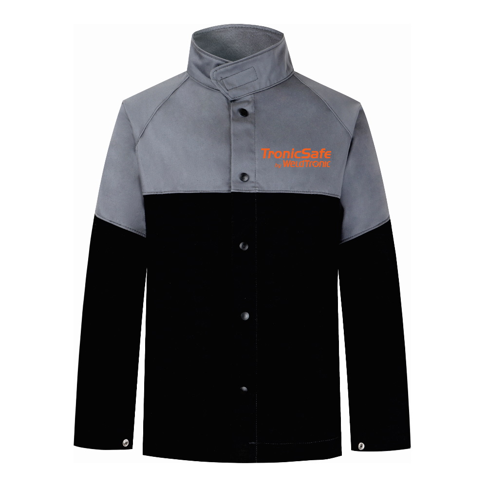 TronicSafe Welding Jacket SP.J43 Black/Grey W/Leather Sleeves